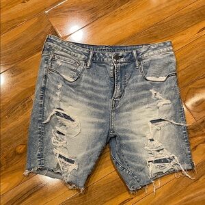 Men’s 34 waist move free athletic fit American Eagle Jean shorts airflex+